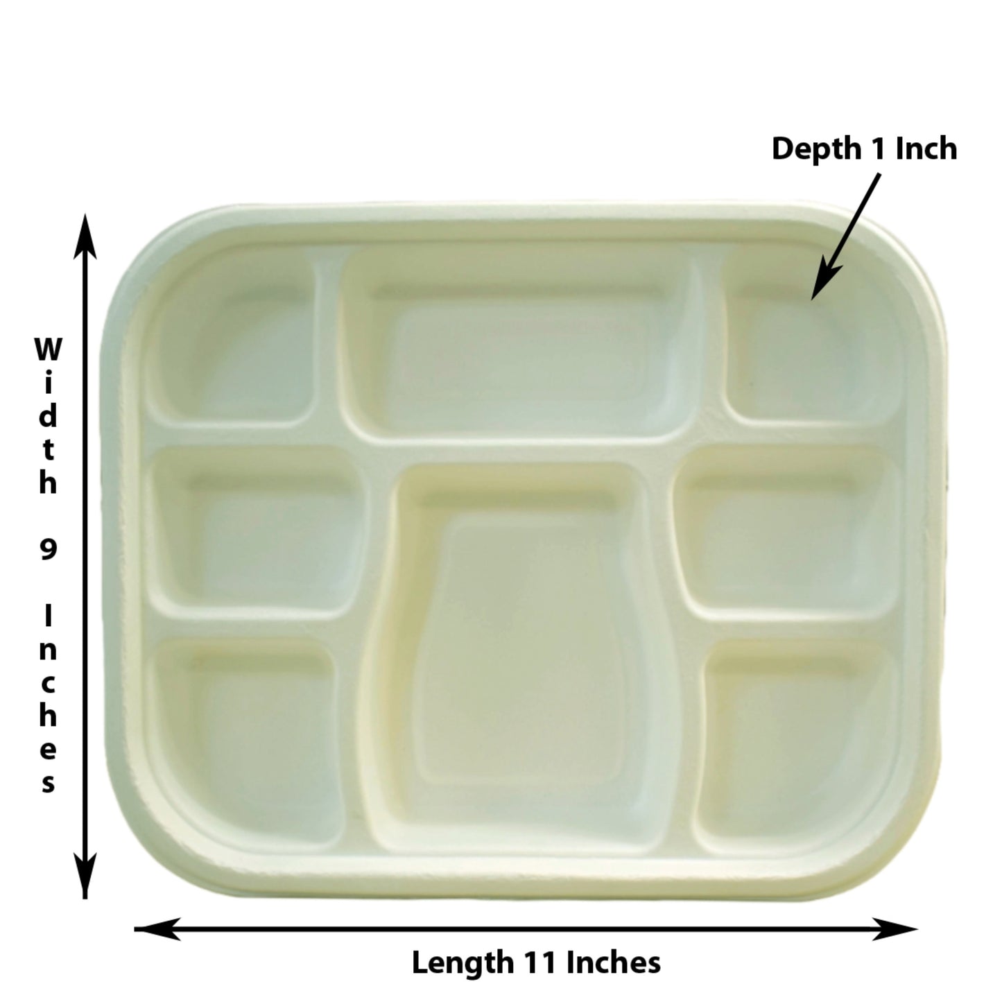 8 Compartment Biodegradable Party Thali Plates