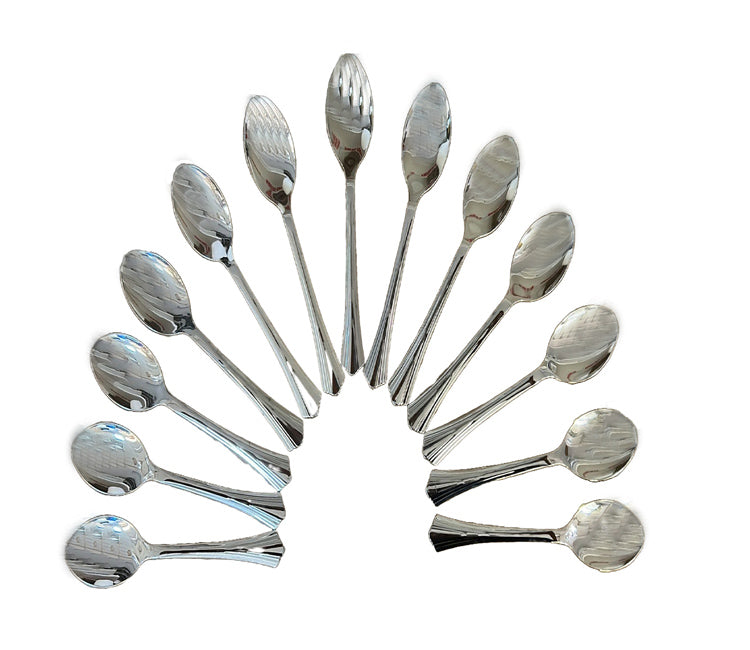 Disposable Plastic Spoon - Silver