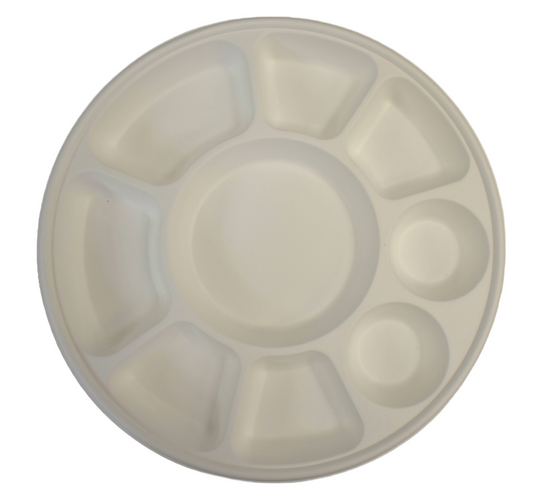 9 Compartment Biodegradable Party Thali Plates