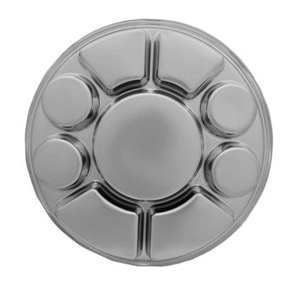 9 Compartment Silver Color Disposable Party Thali Plates