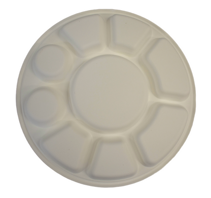 9 Compartment Biodegradable Party Thali Plates
