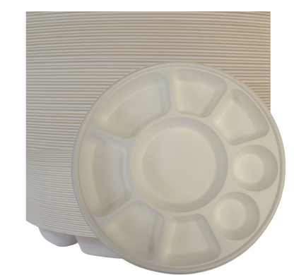 9 Compartment Biodegradable Party Thali Plates