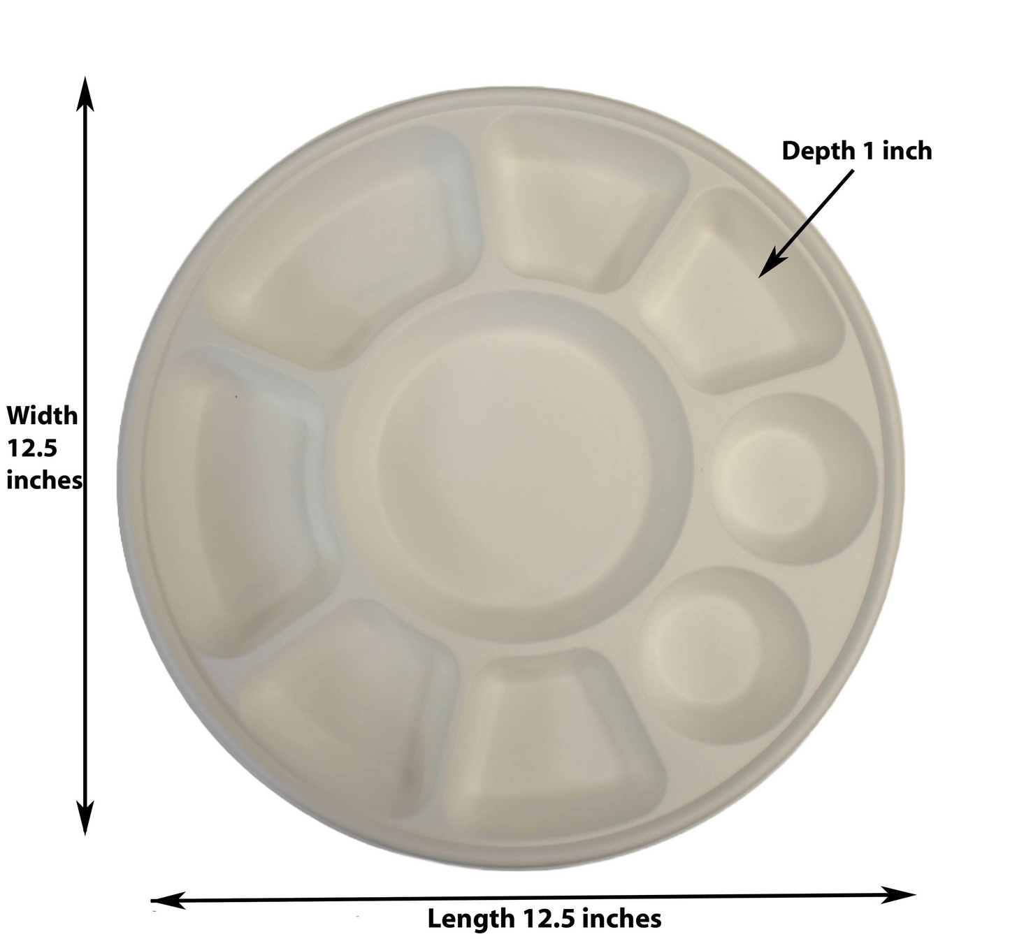 9 Compartment Biodegradable Party Thali Plates