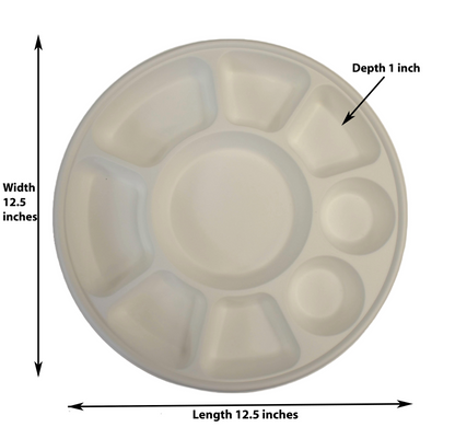 9 Compartment Biodegradable Party Thali Plates